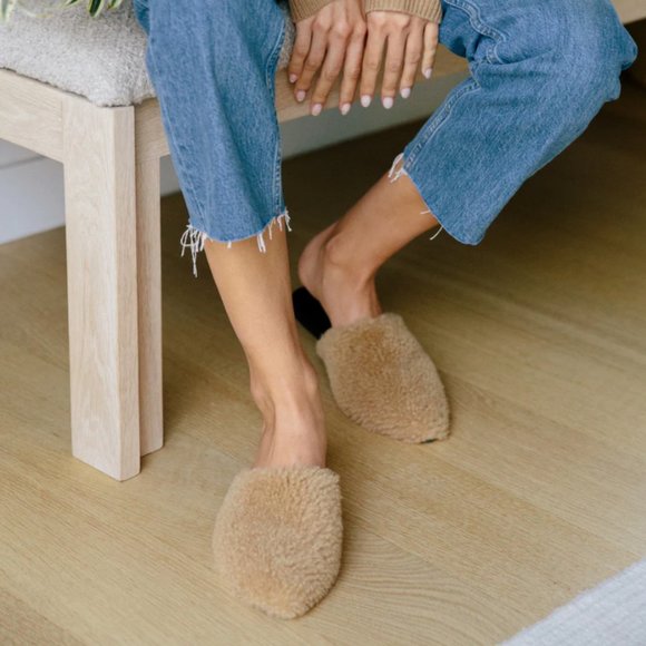 Jenni Kayne Shearling Mules in Natural - Picture 6 of 6